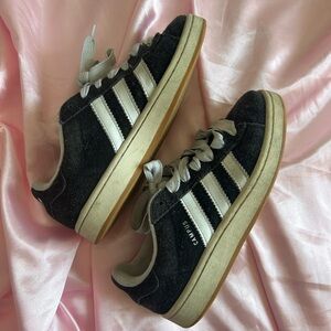 Black and White Adidas Campus Sneakers